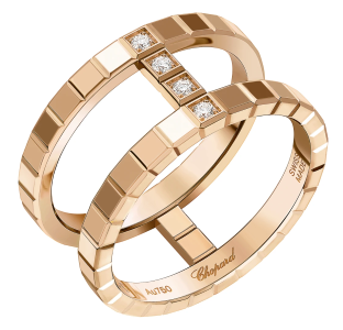 Chopard Ice Cube Rose Gold and Diamond Ring