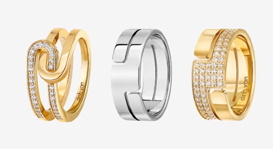 three fashion rings by Dihn Van