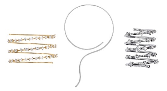 Three distinctive pieces of Mattia Cielo jewelry, available at Hing Wa Lee Jewelers.