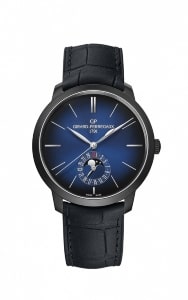 This Girard-Perregaux 1966 watch with a blue dial and moon phase complication.