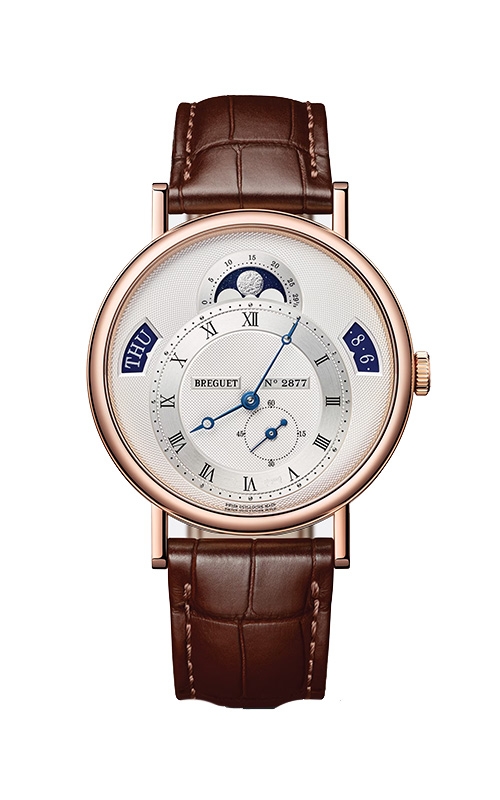 Breguet  18k Rose Gold 39 White Dial Leather Strap