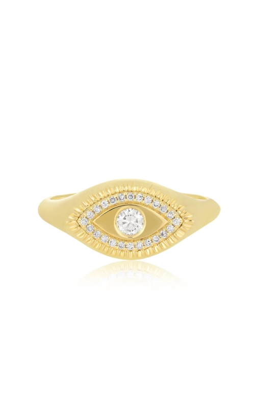 Gold & Diamond Evil Eye Protection Ring