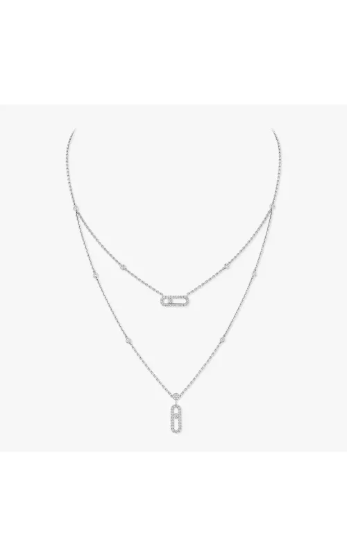 Move Uno two-row pavé necklace